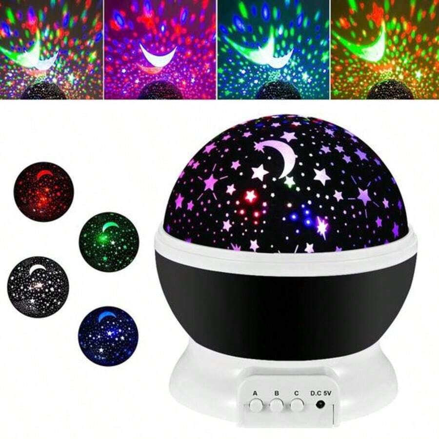 360º Galaxy Star Projector Lamp Star Master Colorful Dome Structure Lampshade - màu đen - Xem 1