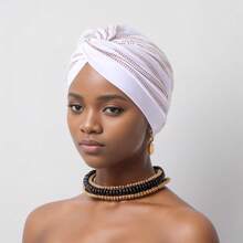 1pc New Fashion Rhinestone Decor Twist Knot Turban Hat - Multicolor - View 14