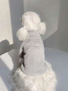 Thick Rabbit Fur Long Sleeve Pet Jacket, Cute Ins Style Warm Coat, Suitable For Small Dogs Like Maltese Pomeranian, Autumn/Winter