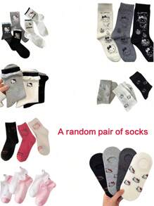 Sanrio 3 Pares de Meias Fofas Hello Kitty, Meias Quentes de Tornozelo para Meninas, Adequadas para Outono/Inverno