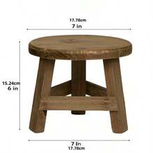 Succulent Stool, Round Stool, Cross-Border Small Foreign Trade Green Plant Pothos Wooden Stool, Foreign Trade Round Low Stool, Green