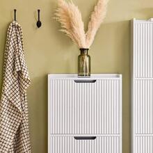 Shoe Rack With 2 Flaps, Slim Shoe Cabinet, Shoe Rack With 2 Shelves, Shoe Chest Of Drawers, Shoe Storage, White, W X H X D Approx. 50 X 90 X 19 Cm FSR177-W - White - View 5