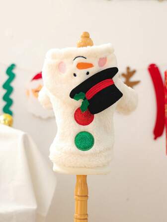 1 件宠物衣服，适合小型犬的狗/猫服装，可爱的宠物装，适合小型犬的温暖舒适的雪人夹克，秋冬