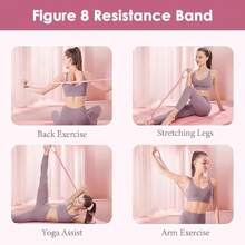 1 stuk 8-armige weerstandsband, weerstandsband voor dames, fitnessapparaat, latex schouder- en nekrekband, elastisch touw, rug, meerdere kleuren, sportschool