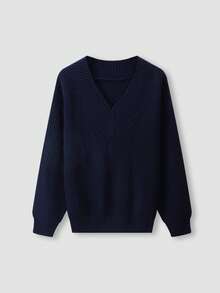 Vivid Style Women's Casual Colorblock Wide Striped Loose Knit Pullover Sweater, Suitable For Outings, Christmas, New Year And Other Occasions, Can Be Worn As Christmas