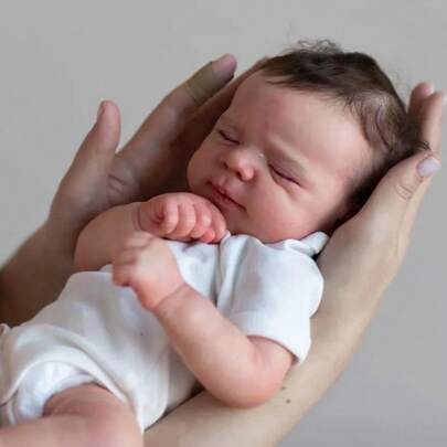 18inch Full Body Soft Silicone Reborn Doll Bath Toy Lifelike 48cm Newborn Dolls Flexible 3D-Painting Skin Tone And Veins Premie Sleeping