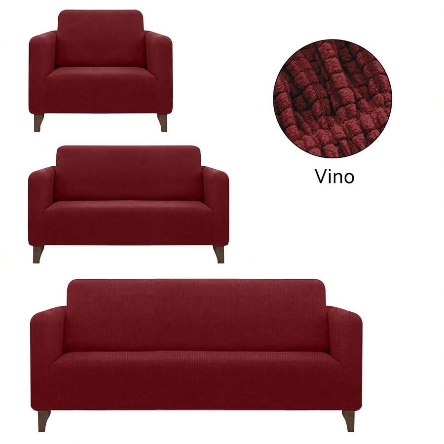 AMOROSA Juego De 3 Fundas Elásticas Para Sofá (1 Plaza, 2 Plazas, 3 Plazas) Cubre Sillones Para Sala Cobertura Completa Antideslizante Lavable Cómoda Y Ajustable Para Salas Para Casa
