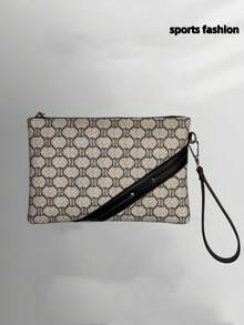 Túi xách tay thời trang dành cho nam giới, ví đựng điện thoại và tiền xu dung tích lớn, túi clutch chống thấm nước kiểu dáng công sở thường ngày. - màu đen - Xem 1