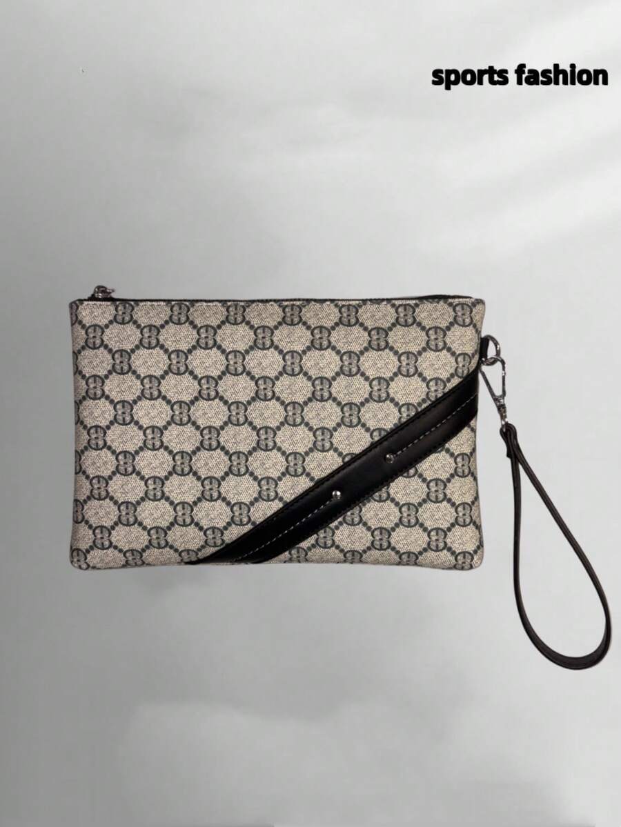 Túi xách tay thời trang dành cho nam giới, ví đựng điện thoại và tiền xu dung tích lớn, túi clutch chống thấm nước kiểu dáng công sở thường ngày. - màu đen - Xem 1