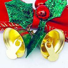 35PCS Mini Bows With Bells Ornaments Christmas Gift Wrapping Accessories For Christmas Tree Wedding Party, Christmas Gift Room Decor