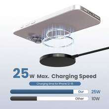Bộ sạc không dây, được chứng nhận Qi, sạc nhanh tối đa 10W cho , tương thích với iPhone 16 Plus/15 Plus/14 Plus/12, AirP Ods, Bộ sạc không dây nhanh, đế sạc không dây tối đa 25W tương thích với iPhone 16/16 Pro/15/14/13/12/SE/11/XS Max/XR, AirP Ods; Đế sạc không dây FDGAO cho Galaxy S25/S24/Note thích hợp cho bộ sạc điện thoại văn phòng, ký túc xá và gia đình - Đen 3 - Xem 5