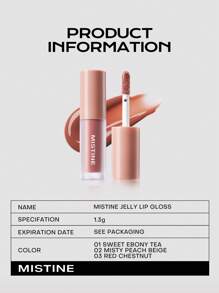 MISTINE 甜美黑檀茶唇彩持久保湿唇膏，高显色度，水润妆效，不粘腻，防晕染，防脱色，轻盈质感 01 1.3g 1 包 - 01 SWEET EBONY TEA - 查看 8