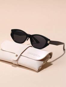 1pc TR Frame TAC Lens Oval Luxury Elegant Sophisticated High Quality Brand Design Women's Fashion Fashion Glasses, Suitable For Driving, Shopping, Outdoor Activities, Summer Tropical Beach Vacation Accessories, Ideal Gift Choice - Grey - View 13