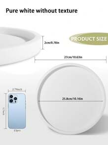 3 Sizes Silicone Bathroom Tray Round Dressing Table Tray Kitchen Countertop Storage Rack Decorative Soap Holder Coffee Table Decorative Tray For Perfume, Candles, Plants (Black)