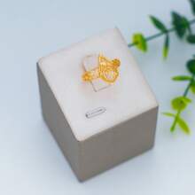 5pcs 18K Gold Plated Copper Floral & Fruit Shaped Waterproof Non-Fading Necklace & Earrings Jewelry Set, Casual Resort Style, Elegant European & Dubai Fashion, Suitable For Wedding, Party, Daily Wear, Gift For Women