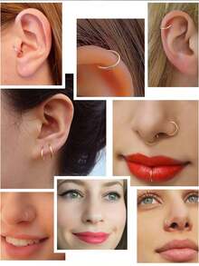 1/5 paires de petits anneaux de 18G, anneaux pour le nez et les lèvres en argent de petit diamètre (6/7/8/9/10mm), en acier inoxydable, bijoux de piercing pour le septum, boucles d'oreilles pendantes, boucles d'oreilles pour l'hélix et le tragus, cadeaux pour petites amies, amis, parents, cadeaux de bijoux percés, bijoux de piercing à boucle fermée convenant pour les fêtes et les vacances des femmes