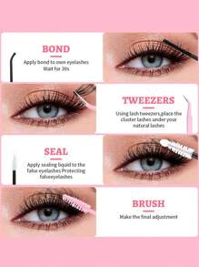 DIY 640 睫毛延长套装 10D+20D+30D+40D/30D+40D+50D+60D/50D+60D+80D+100D 大容量组合睫毛套装单根睫毛束 10-16mm 粗 D 卷曲单根睫毛套装，迷你旅行便携式浓密睫毛束，含 DIY 延长睫毛簇、睫毛簇、单根睫毛、睫毛、假睫毛 - D - 查看 11