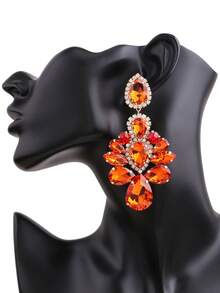 Hoa tai kẹp không xỏ khuyên, kẹp xích hợp kim đồng đính đá pha lê hàn thủ công nhiều hình dạng hình học nhiều màu sắc, thích hợp đeo hàng ngày - E1414Clip - Xem 16