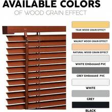 Easy Fit PVC Venetian Blinds - Trimmable Fittings, Twist Open Close Shutter - Walnut - View 2