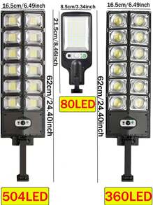 8000W 太阳能户外路灯 - 6500K 太阳能停车场灯商业黄昏到黎明，双排 12 格 504 LED 庭院壁灯，重型分体式 LED 太阳能路灯遥控器，庭院/车道太阳能路灯人体感应路灯，超亮自动感应太阳能路灯适用于街道、庭院、车库入口等。