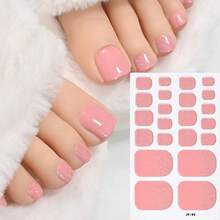 110片装闪亮脚趾全贴甲贴 5张春夏金属青瓷色自粘脚趾甲油贴条 闪亮亮片美甲奢华自粘甲贴 女士女孩日常DIY美甲 - 彩色 - 查看 19