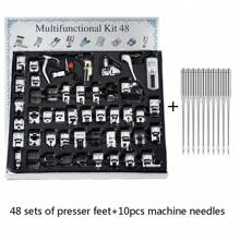 Set picioruș presor pentru mașină de cusut 11/16/32/42/48/52 buc. Compatibil cu Brother, Baby Lock, Singer, Janome și majoritatea mașinilor de cusut cu tijă joasă, Kit complet picioruș presor pentru mașină de cusut, Accesorii de cusut pentru mașini de cusut de acasă, Piese pentru mașini de cusut, Accesorii de cusut DIY