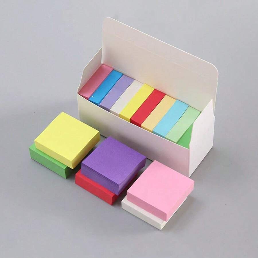 11 Colors Mini Sticky Notes, Colorful Reusable High Adhesive Index Tabs, Suitable For Office, Study, Home, 38x38mm - Multicolor - View 1