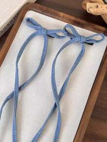 2 Stücke Haarklammern mit Jeansblau Schleifen, Haarspangen für Frauen, Neue Haaraccessoires Stil 2025