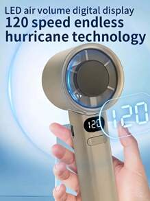 Handheld Fan Handheld Fan High-Speed Portable Turbofan USB Rechargeable Electric Fan With Digital Display Support 120-Speeds Infinitely Adjustable For Camping Travel Home Office