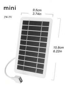 1 Peça Kit de Carregador Solar Tipo C USB Portátil, Flexível, Leve, Mini Sistema para Telefones, Power Banks, Carro, Camping, Trilha