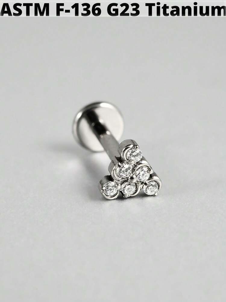 1 件 G23 钛金榄尖形氧化锆唇钉内螺纹 CZ 蛇形/蝴蝶形/花朵形耳软骨耳屏耳环耳垂穿孔珠宝 - 如圖 - 查看 24