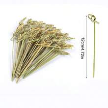 Cocktail Picks Bamboo Skewers, Fancy Toothpicks For Appetizers, Cocktail Sticks With Knot For Party Drinks Food Fruit Charcuterie Boards Accessories, Halloween And Christmas Party Supplies