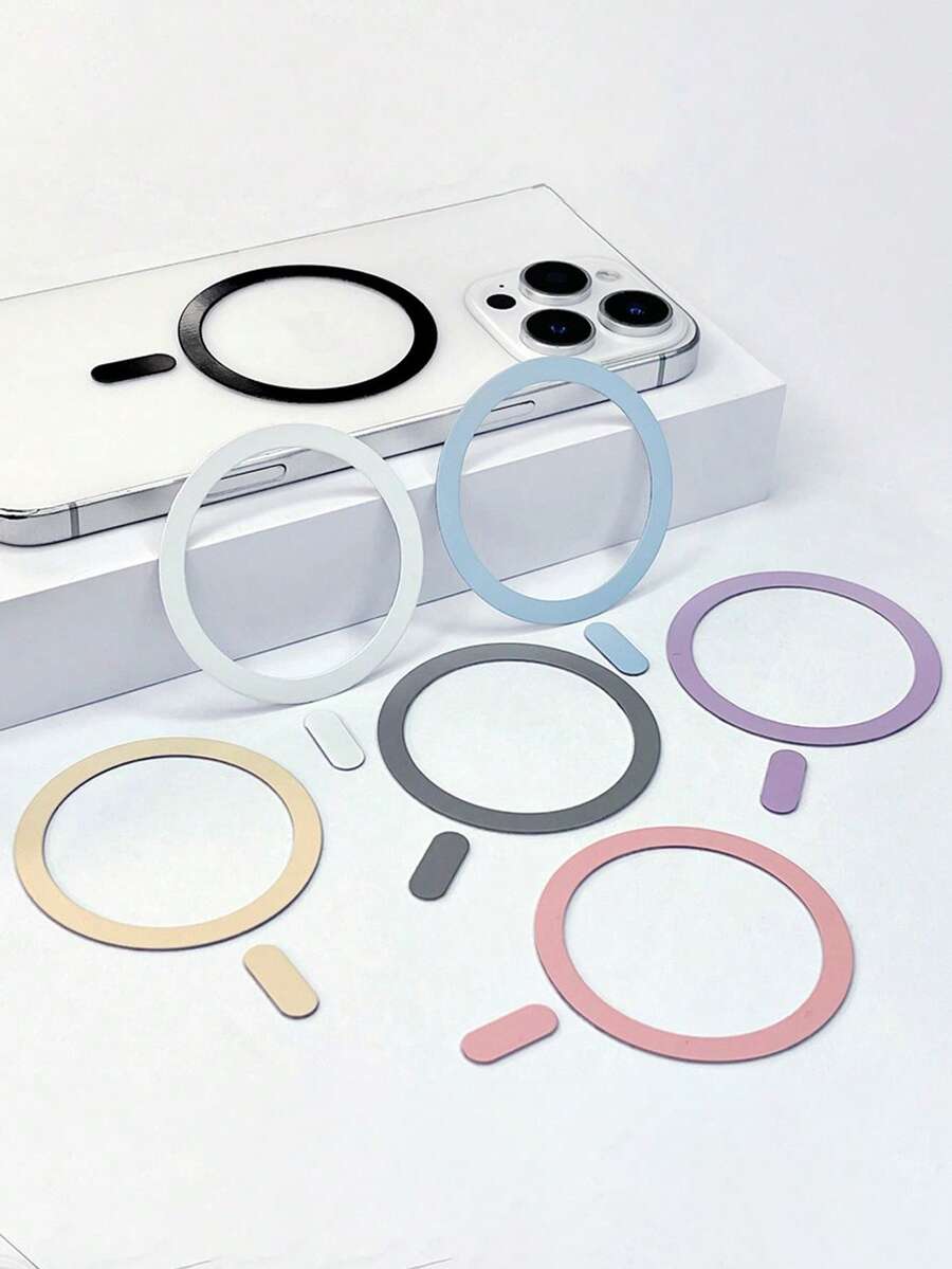 2 件 Magsafe 无线充电搪瓷铁盘磁环，背胶磁性手机支架配件，增强磁力，轻薄齐平，手机上不留痕迹 - 彩色 - 查看 1
