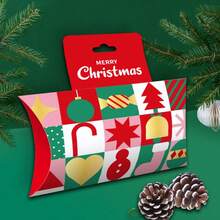 6pcs Creative Christmas Gift Boxes, Small Size Food/Candy Boxes, Christmas Pillow Boxes, 4 Styles Packaging Boxes, Candy Boxes, Holiday Party Decor Boxes, Christmas Kraft Paper Pillow Boxes, Favor Boxes - Multicolor - View 11