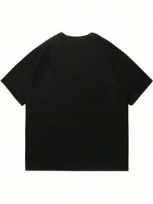 Una camiseta de algodón negra de 180g para hombres, una camiseta de moda adecuada para deportes, ocio y reuniones. - Negro - Ver 2