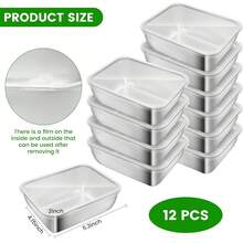 10/4/1pc Food Storage Containers With Lids, Meal Prep Containers Reusable, Stainless Steel, Oven Freezer Dishwasher - Multicolor - View 2