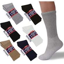 Diabetic Crew Socks Mens, Womens Loose Fit - 3 Pairs - Xám - Xem 6