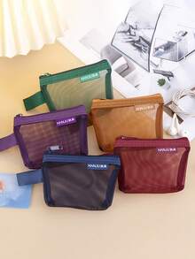 1 小手提包、化妆包、数码包、迷你方形小包、立体网格零钱包、钥匙包、驾驶证、学生证收纳袋 - 彩色 - 查看 9