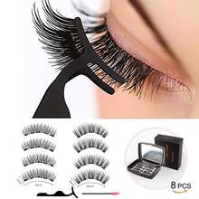 8-Piece Quantum Magnetic Eyelash Set, With 2 Styles Of Applicators + Tweezers + Brush, 3D Magnetic False Eyelashes, Natural Set For Beginners, Perfect For Daily Makeup, Parties, And Holiday Gifts - màu đen - Xem 1