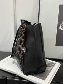 轻便商务休闲简约单肩托特包，适合青少年、女性、大学生、年轻职场人士和上班族，完美适用于办公室、大学、工作、商务、通勤、户外活动、旅行、野餐、背包等多种场合。大容量，便携易用。适合青少年、女性、大学生以及办公室、大学、中学、高中等各种场合。 - 黑色 - 查看 7