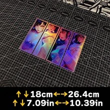 4pcs Anime Girl, JDM, Japanese, Otaku, ACGN Vaporwave Themed Laser Holographic Stickers, Suitable For Cars, Motorcycles, Laptops, Skateboards, Refrigerators, Nostalgic Decor
