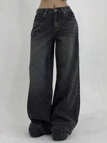 Fashionable Black Denim Jeans For Teenage Girls - Black - View 4