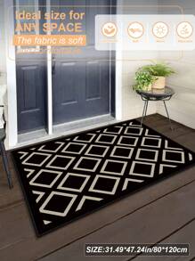 1 件新款北欧奢华几何提花天鹅绒门垫，高端柔软舒适地毯，适用于入口、客厅、卧室、浴室、厨房、洗衣房，可机洗，适合万圣节装饰