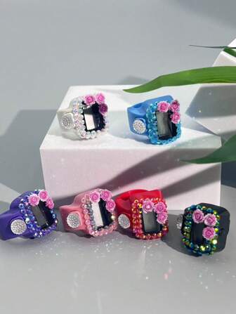 1pc/6pcs/12pcs New Brick Ring Tally Counter, Adjustable Finger Counter, Portable Compass Electronic Counter, Manual Button Counting Device, Mini Handheld Counter, Outdoor Sports Counter, Birthday Small Gift, Stress Relief Hand Press Counter, Ramadan Gift