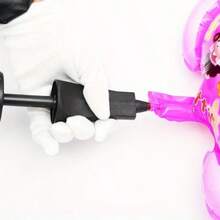 全新手持双动塑料气球充气泵便携式婚礼充气泵颜色随机 - 顏色隨機 - 查看 2