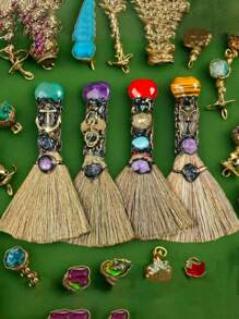 1pc Mini Crystal Magic Broom Decor For Home, Can Also Be Used For Desktop Cleaning, Halloween & Christmas Gift Home Decor Halloween Decor Fall Decor - Magic Broom - View 4