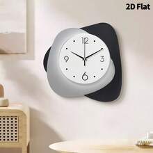 2D Flat, 1pc Modern Creative Fashion Art Decorative Wall Clock, Super Silent Quartz Movement, No Ticking Sound, Decorative Clock For Living Room, Bedroom, Office, Kitchen And Cafe, Perfect For Christmas, New Year, Valentine's Day Gifts - Multicolor - View 9