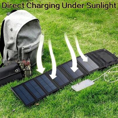 太阳能板充电便携式可折叠手机USB充电板户外移动电源旅行充电器家用