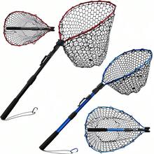 Portable Telescopic Fishing Net, High-Strength Aluminum Alloy Foldable Kayak Net, Lightweight Super Durable Rubber Fishing Net, Outdoor Fishing Accessories, Suitable For Freshwater And Saltwater - Multicolor - View 2