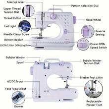 Portable Household Sewing Machine, With 12 Built-In Stitches & Foot Pedal For Sewing Beginners & Amateurs - 查看 3